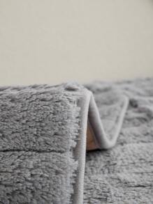 毛絨實色簡約風格加厚面料防滑沙發靠墊,適用於客廳,冬季 - 深灰色 - 查看 2