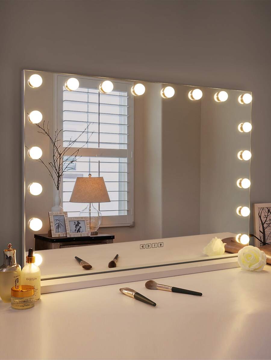 FENCHILIN Large Hollywood Vanity Mirror With Lights Bluetooth Tabletop