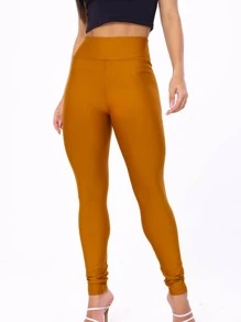 Women Sports Leggings - Mustard Yellow - View 7