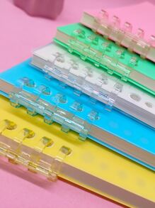 1入組60辦公室&學習筆記本,簡約風素色,10孔可拆卸活頁夾 - 藍色 - 查看 10