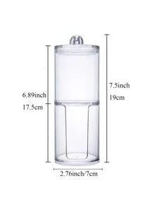 Sắp xếp phòng tắm của bạn với bộ hộp đựng lọ đựng thuốc bằng nhựa Acrylic trong suốt này - Hoàn hảo để đựng bóng vệ sinh, tăm bông, tăm bông, bông tròn và bông trang điểm! - Trong sáng - Xem 2