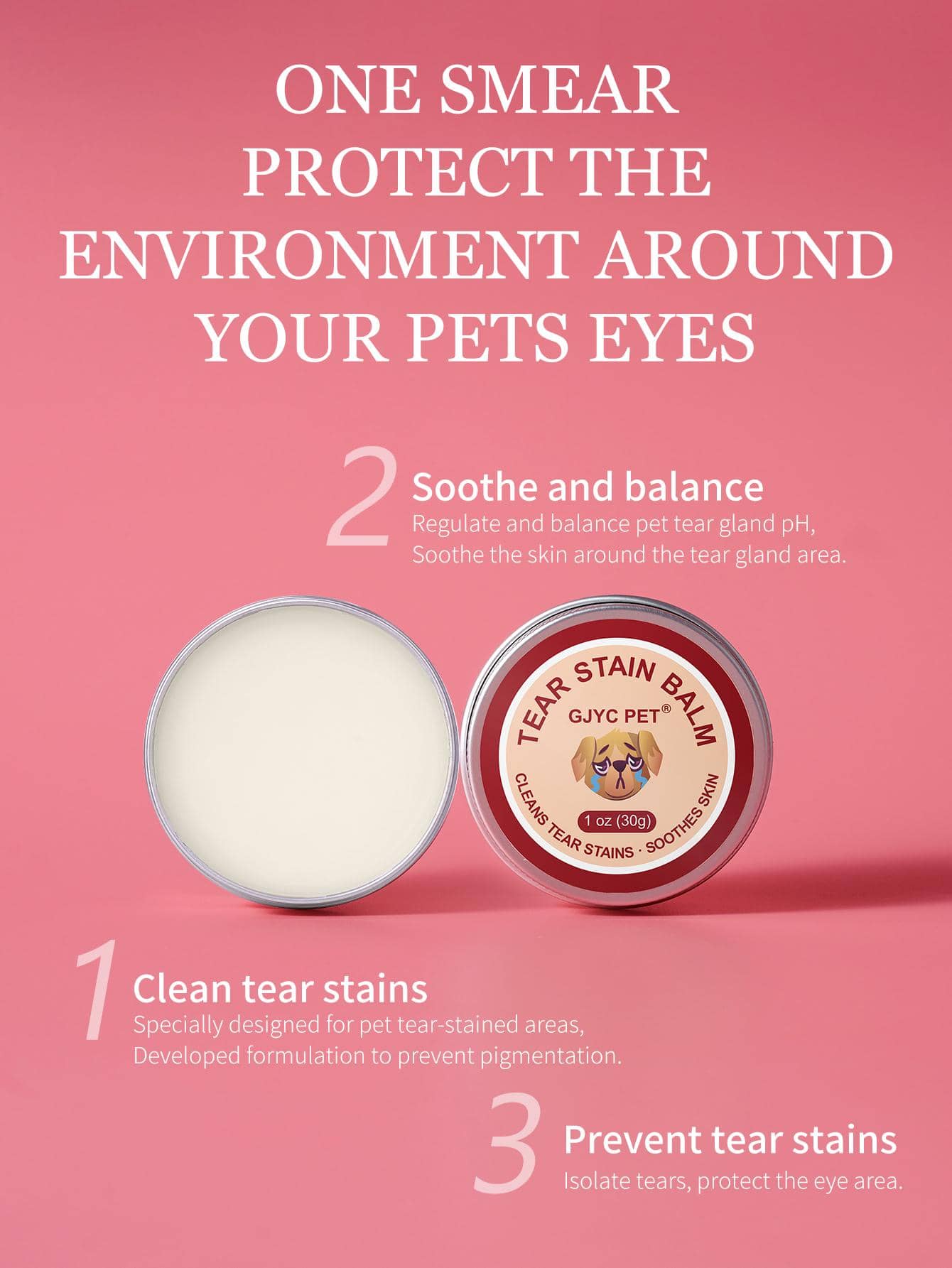 Pet Tear Stain Balm - Tear Stain Remover For Dogs And Cats, Gently ...