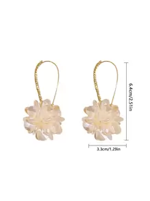 1 đôi bông tai dài hình hoa bằng acrylic trắng đính đá lấp lánh, phụ kiện tai cô dâu cho đám cưới, hẹn hò, trang sức thanh lịch. Phụ kiện ngày Valentine, mùa hè, trang sức. - trắng - Xem 8