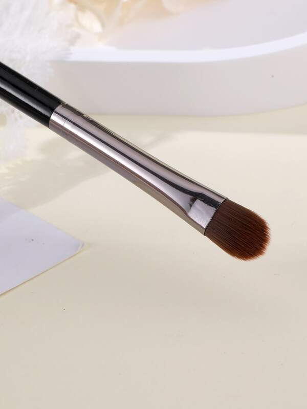 1 Pieza Set De Pinceles De Maquillaje Para Ojos Que Incluye Un Barril Recto De Aluminio, Un Mango Negro Con Cepillo Para Labios Marrón, Un Pincel Plano Pequeño De 9 Mm Para Sombra De Ojos, Un Cepillo De Detalles De Maquillaje, Un Cepillo De Cejas, Un Cepillo De Delineador De Ojos, Un Cepillo De Detalles Multifuncional, Un Cepillo De Corrector De Cabeza Plana,pinceles de maquillaje brochas para maquillaje cepillo maquillaje pincel maquillaje pinceles para maquillaje brochas maquillaje pinceles maquillaje cepillo maquillaje