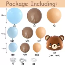 144 Cái/bộ Bóng Bay Màu Nâu & Xanh Gấu Bông, Chúng Ta Có Thể Chịu Chờ Đợi Trang Trí Tiệc Sinh Nhật Theo Chủ Đề Gấu - Nhiều màu - Xem 3