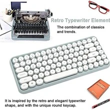 Wireless Bluetooth Keyboard Mini Portable 84-Key Keyboard Compatible With Android, Windows, PC, Tablet-Dark, Perfer For Home And Office Keyboards (Purple-Colorful) - 薄荷綠 - 查看 7