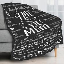 女士生日禮物 我愛你媽媽禮物毛毯生日禮物 - 黑色 - 查看 2