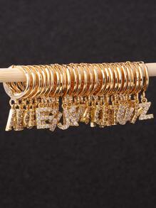 1 Paire De Boucles D'oreilles Pour Femmes En Cuivre De Style Européen Et Américain De Luxe Léger Et Délicat Avec Le Design De 26 Lettres Anglaises Majuscules, Cadeau Pour Une Utilisation Quotidienne