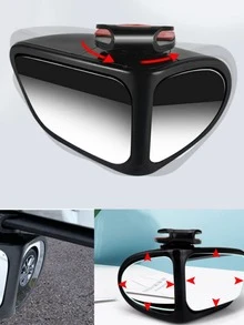 360 Degree Car Blind Spot Mirror For Front & Rear View, Reversing Auxiliary Mirror (one For The Driver) - Black - View 4