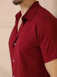 Men Shirts - Burgundy - View 2