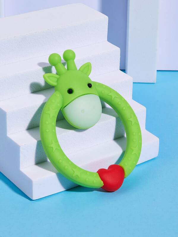 1 piece of baby green giraffe-shaped silicone soothing bite glue boiled anti-eating artifact