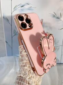 Plain Phone Case With Rabbit Design Stand-Out Phone Grip,International Version, Not The Domestic Version - Pink - View 7