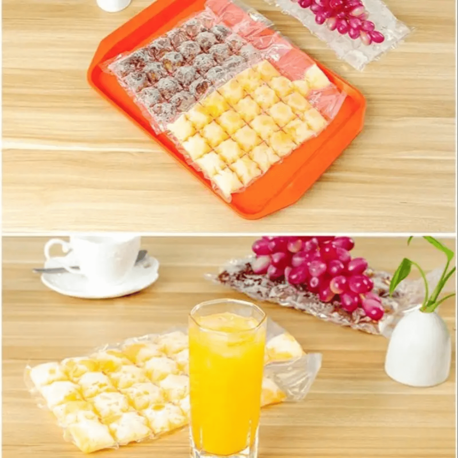 10pcs Disposable Ice Making Bags With 24 Selfsealing Ice Cube