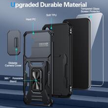 1入重型手機殼,帶金屬支架和屏幕保護貼,適用於三星galaxy S23 Fe - 黑色 - 查看 3