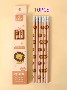 10 piezas Lápiz de madera con dibujos animados con patrón de conejo dulce multipropósito para pintura - Morado - Ver 7