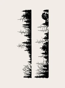 1入組森林臂帶暫時紋身貼紙,逼真的紋身設計 - 黑色 - 查看 1