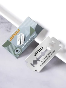 Jifuli(1臺機器+5片刀片)經典雙邊安全剃刀,男士刮鬍&女性脫毛手動剃刀 - 槍黑色 - 查看 4