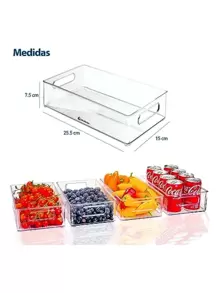 ¡Ordena tu refrigerador al instante con los Bluelander Organizadores de Acrílico! ¡Diseño apilable para un espacio maximizado y una cocina más ordenada!( tamaño de 25.5 x 15.5 x 7.5 cm, 8piezas)