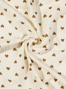Printed Heart Baby Swaddle Blanket, Suitable For All Seasons - White - View 3