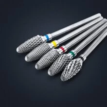 單玉米形鎢鋼磨頭適用於美甲工具,尺寸M - 藍色 - 查看 2