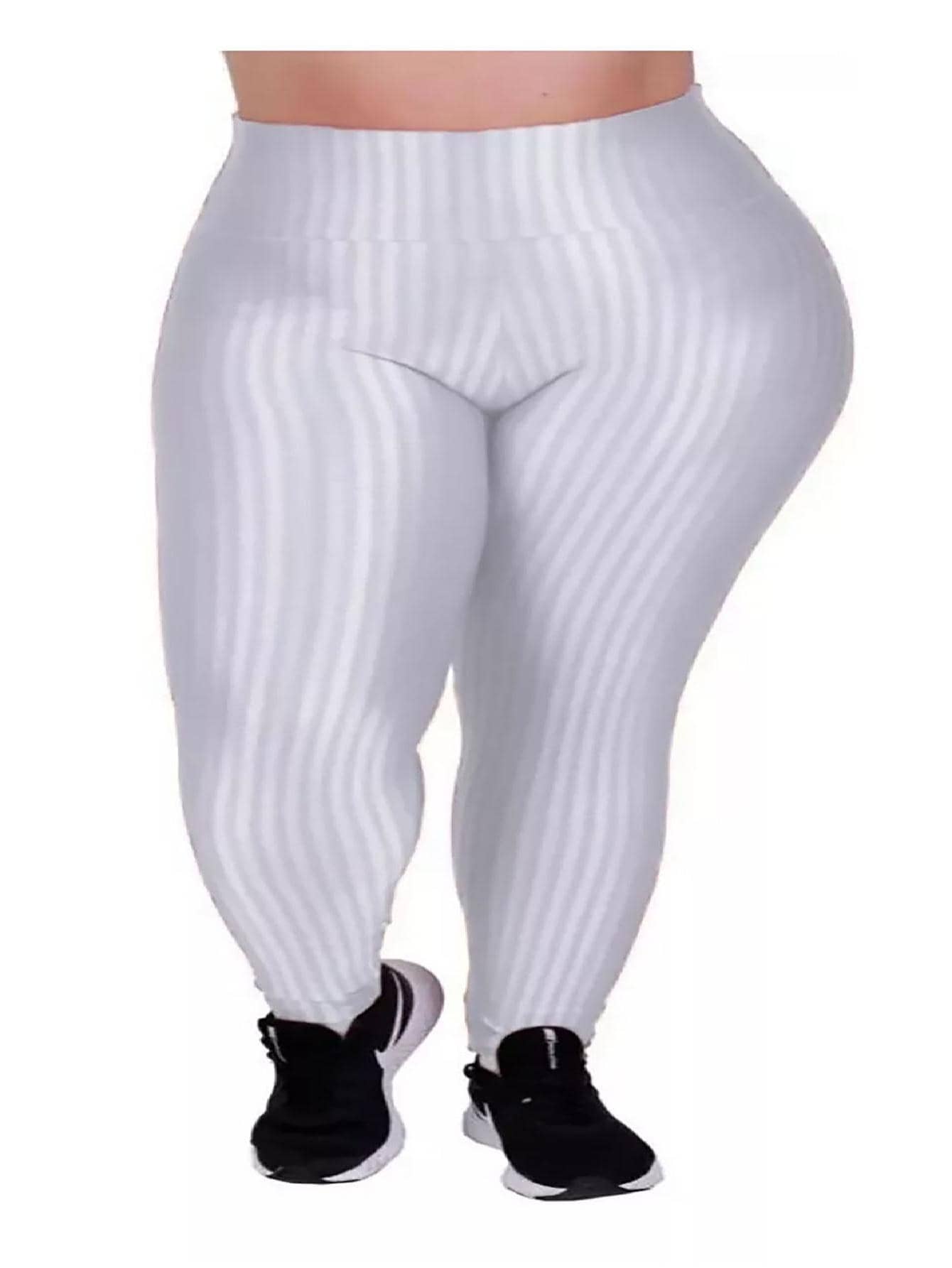 Plus Size Sports Leggings & Pants - White - View 1