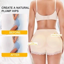 Women's Abdomen Control Butt, Hip And Hip Enlarging Pants With Removable Sponge Pads For Postpartum Stomach Shaping - Beige - View 4