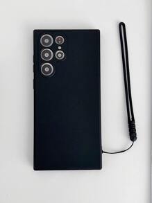 Ốp điện thoại cơ bản tương thích với iPhone 16, 1 chiếc, màu trơn, kèm dây đeo, chất liệu silicon, tương thích với điện thoại và Apple, phiên bản quốc tế, không phải phiên bản nội địa. - màu đen - Xem 3