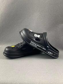 1 Pair Black Clog For Daily For Woman - Black - View 5