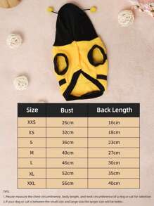 1pc Bee Design Pet Hoodie For Dog And Cat For Cold Season - Yellow - View 6