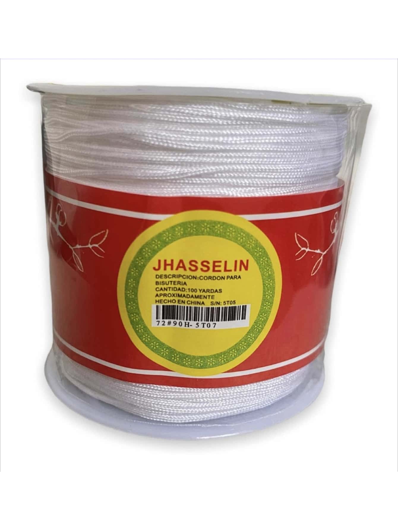 1 Roll 90m Chinese Thread 0.8mm Various Colors For Bracelets And Crafts - trắng - Xem 1
