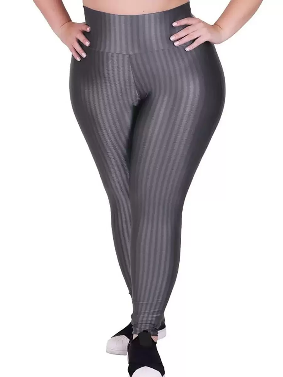 Plus Size Sports Leggings & Pants - Dark Grey - View 1