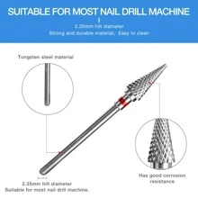 單玉米形鎢鋼磨頭適用於美甲工具,尺寸M - 藍色 - 查看 3