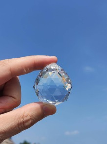 1個水晶清晰顏色4厘米/1.6英寸上孔玻璃水晶切面球/水晶太陽能收集器/水晶棱鏡/用於吊燈棱鏡吊墜替換/婚禮裝飾/假期裝飾/窗戶裝飾/聖誕樹裝飾/diy玻璃陽光收集器 - 無色 - 查看 3