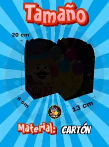 Dulceras de Personajes Sonic Cumpleaños Decoracion Fiesta Tematica Recuerdo Adorno Aguinaldo Bolo Caja Cajita Cartón Dulceros - Blanco y Negro - Ver 2