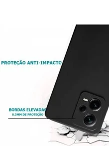 Arthur Capas Capinha De Celular Aveludada por dentro para Realme - Preto - Visão 7