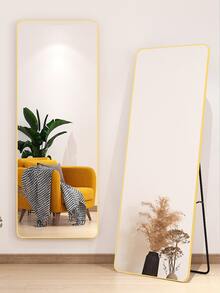 全身鏡63"x19.69"鋁框圓角金色全身落地鏡子矩形立鏡,適用於客廳臥室更衣室 - 金色 - 查看 6