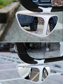360 Degree Car Blind Spot Mirror For Front And Rear Wheel, Rearview Mirror For Reversing Assistance (driver Side Only) - White - View 1