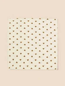 Printed Heart Baby Swaddle Blanket, Suitable For All Seasons - White - View 5