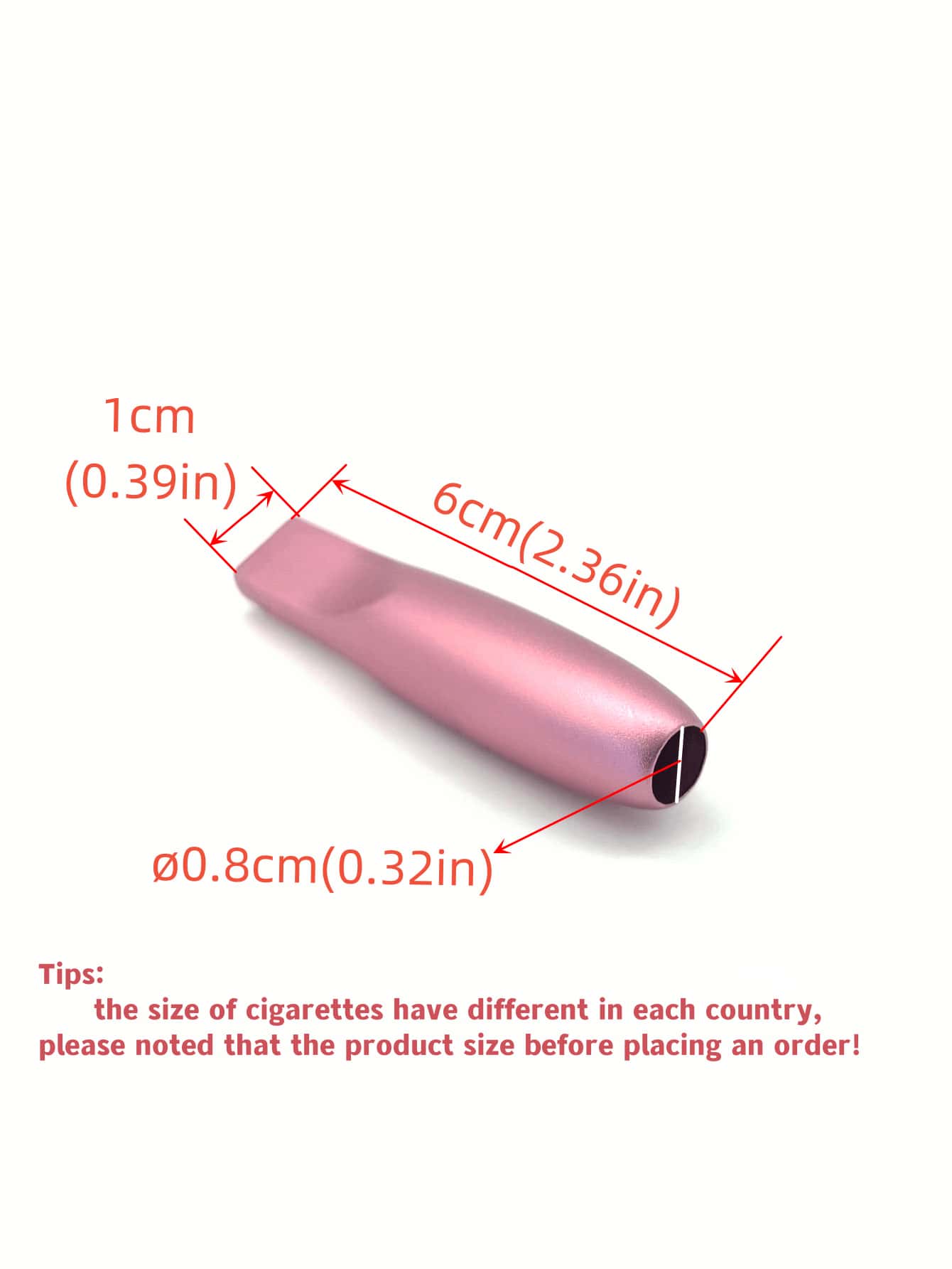 1pc Pink Smooth Metallic Smoking Mouthpiece Christmas Gift Smoke Buddy SHEIN USA