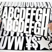 1套6入組黑白英文字母貼紙,適用於自製杯子、午餐盒、名牌,防水 - 白色 - 查看 5