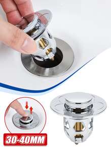 1入組電鍍塑膠彈出式排水篩檢程式除毛器適用於水槽,淋浴&浴缸,浴室配件