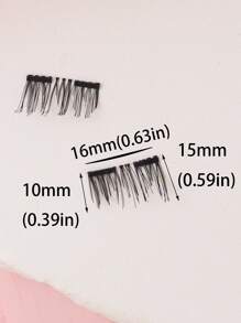 Magnetic Eyelashes Natural Look, 1pair Quantum Eyelashes With Hand Band For Convenient Repeated Use Strip Lashes, Lashes, Eyelashes, Fake Lashes - 黑色 - 查看 3