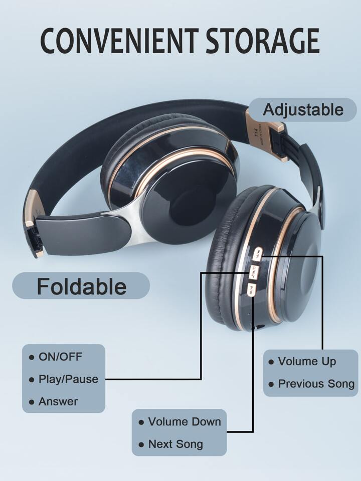 Wireless Bluetooth Over-Ear Noise Cancelling Headphones With USB-C And  Foldable Design, Compatible With 5.3'' Smartphones, Perfect Gift For New  Year's Day And Valentine's Day, Stylish And Stretchable, With Enhanced Bass  And Clear