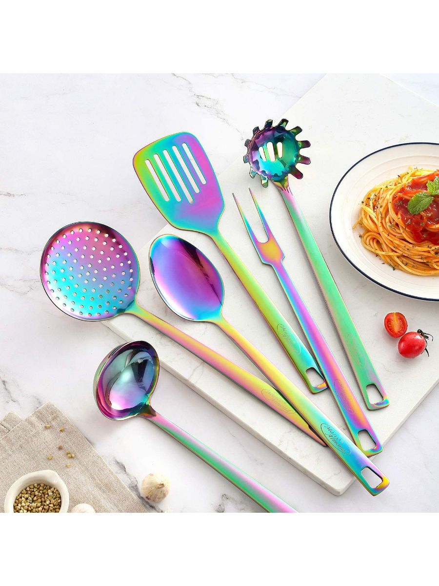 DISHWASHER SAFE Utensil Set, Marco Almond® KYA52 Kitchen Stainless