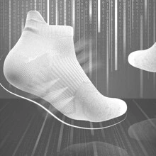Sports Outdoor 5 Pairs Women Athletic Lightweight Breathable Compression Running Ankle Socks Black Gray White