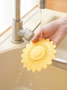 1pc Flower Shaped Drain Cover With Deodorant Function For Kitchen, Bathroom Sink, And Drain Floor - Green - View 8