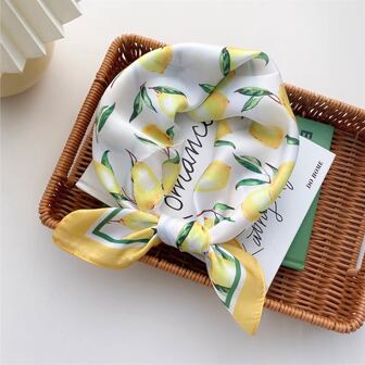 1 pieza bandana de moda con patrón de limón para mujer para uso diario, ideal como bandana, banda para el cabello o para la cabeza para mejorar tu aspecto