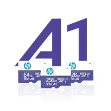 HP Class 10 U3 V30 MicroSDXC 存储卡，容量可选 64GB、128GB 和 256GB，闪存卡，高速 100MB/s，C10、U3、V30、A1 编码，支持 4K 超高清和全高清分辨率，UHS-I 编码，Micro SD 卡 - 紫色 - 查看 3