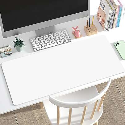 A Solid-Colored, 80x40CM Size, Waterproof And Easy-To-Clean Soft Leather Surface, Anti-Slip Rubber Bottom Large Mouse Pad, Available On Both Sides, Made Of An Integrated Synthetic Leather Tabletop Pad, Mouse Pad