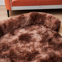 Washable Pet Sofa, Dog Bed, Plush Calm Bed For Winter, Warm Kennel, Pet Cat Sofa Cushion, Blanket, Sofa Cover, Furniture Protector - Cà phê nâu - Xem 6